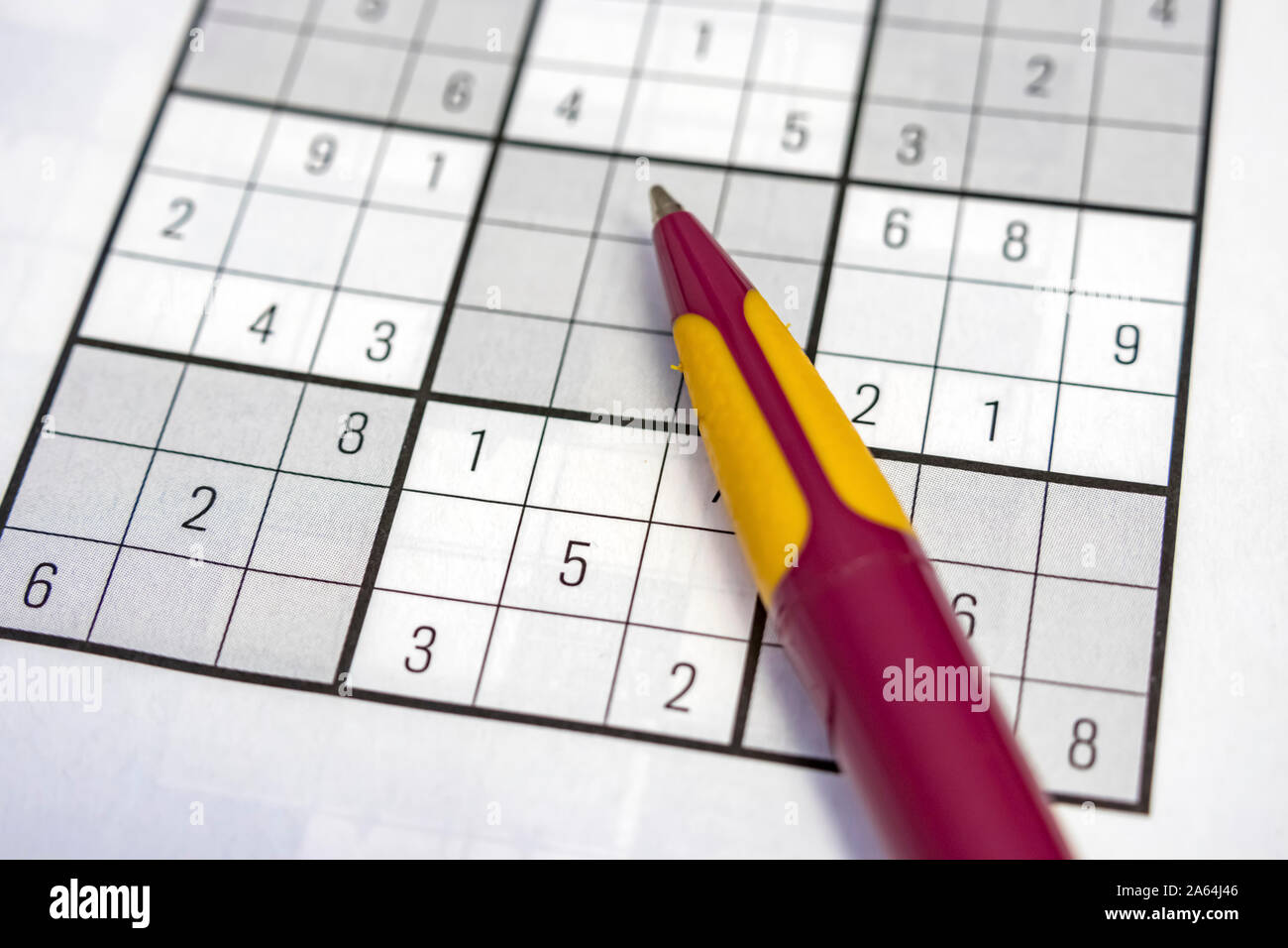 Cerrar el cerebro juego sudoku Fotografía de stock - Alamy
