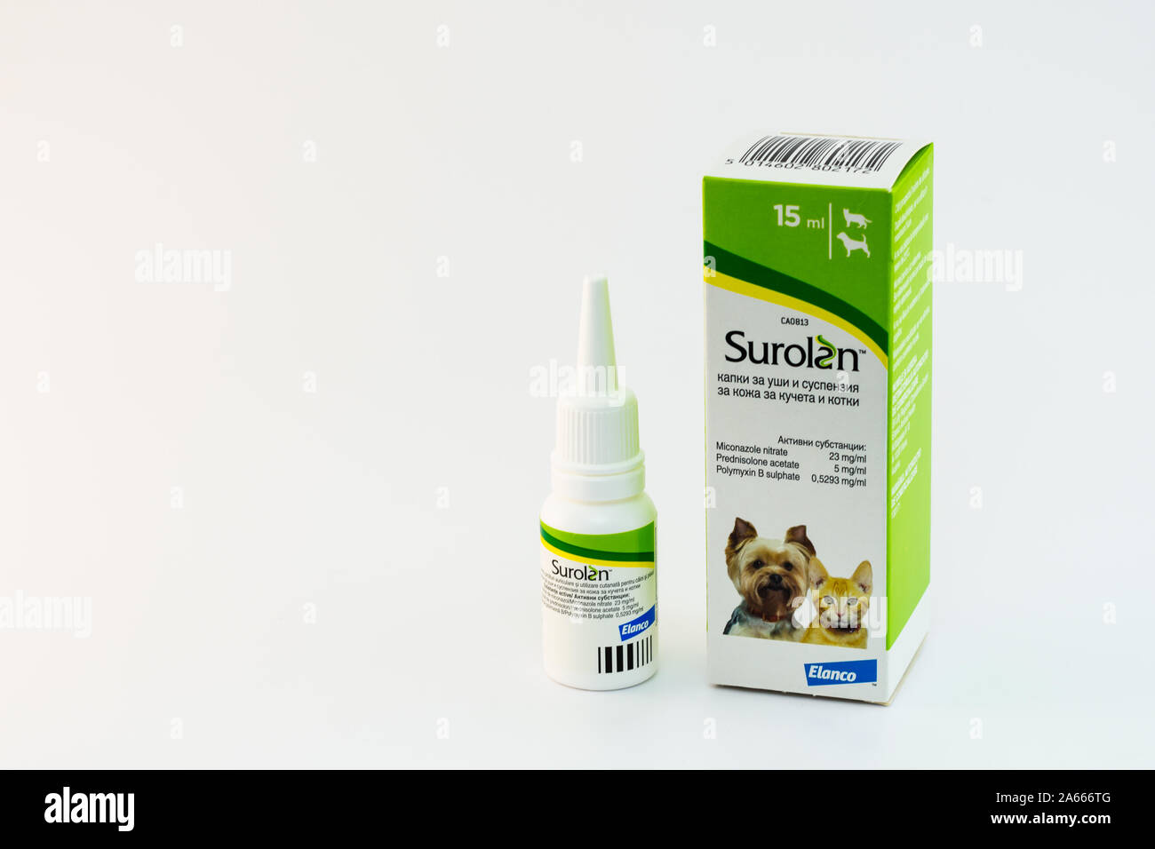 De ClujNapoca (Rumania) 10 24 2019 Surolan ótica suspensión se