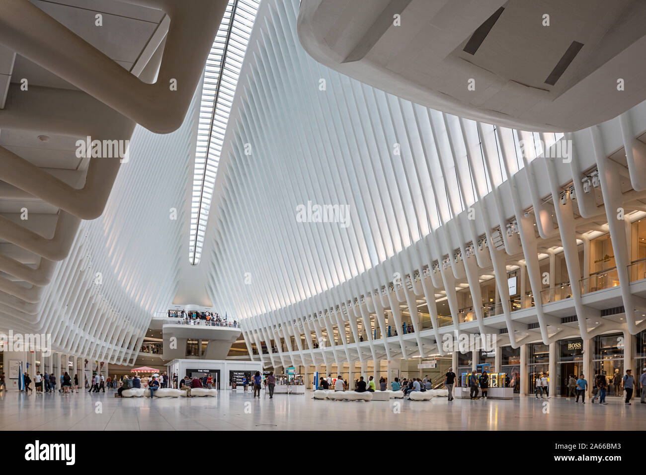El Oculus, Centro de Transporte de la ciudad de Nueva York, en la sede del World Trade Center, la Zona Cero. Foto de stock