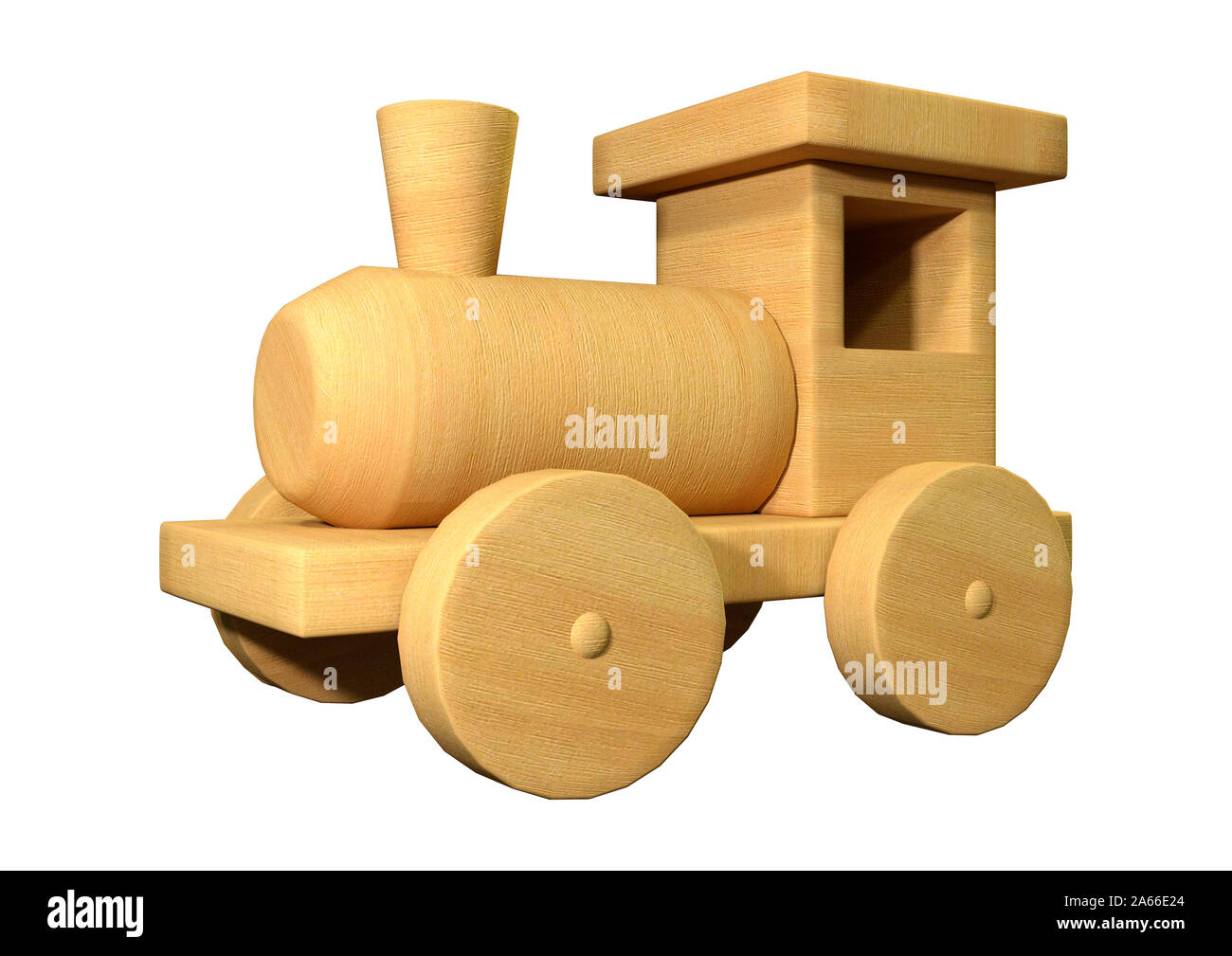 Representación 3D de un tren de juguete de madera aislado Representación 3D de un tren de juguete de madera aislado
