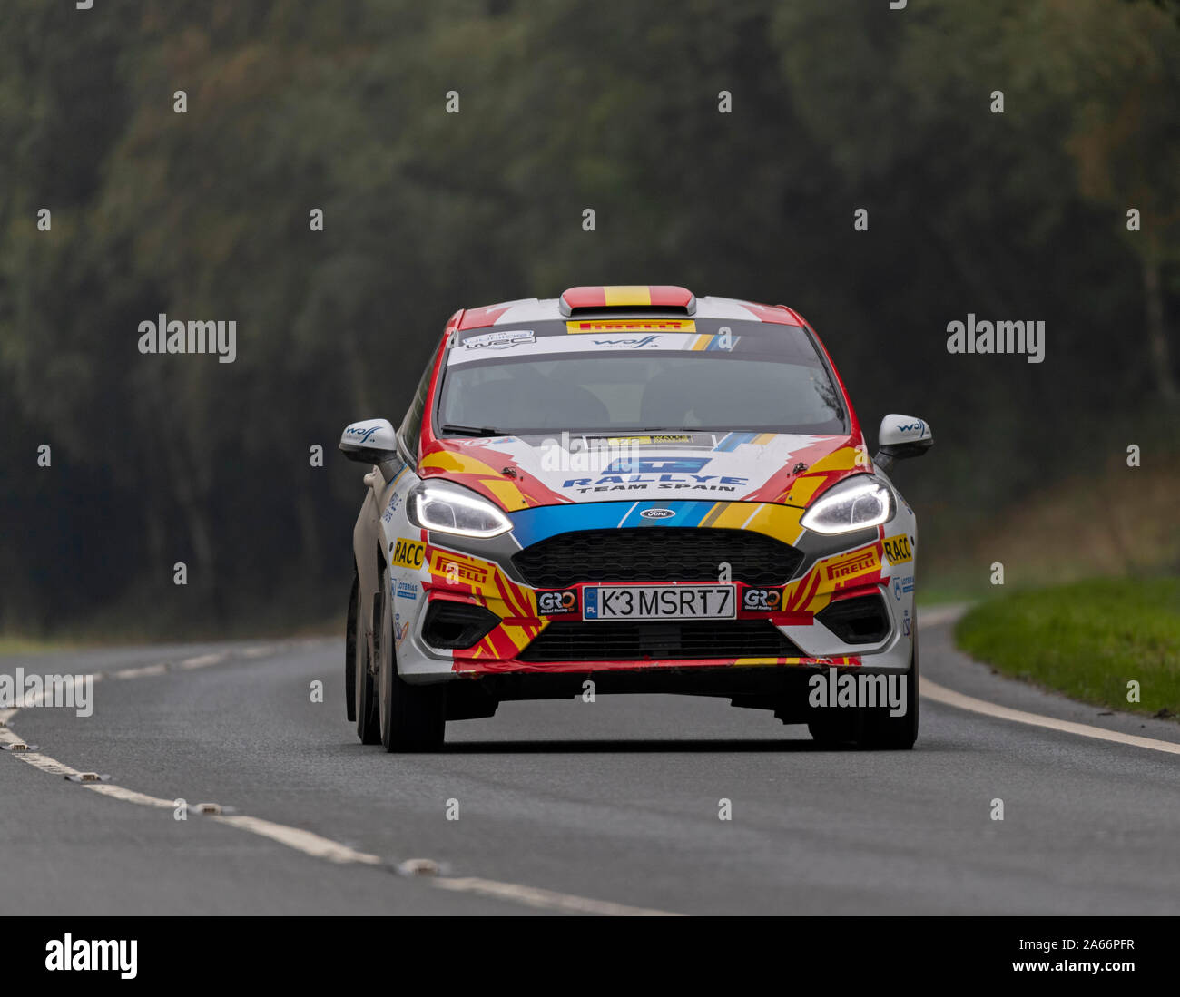 Coche 72 Controlador Jan Solans Mauro Barrieo Co Driver El Rallye De Gales Gb Nacional Entre Las Fases De Newtown En Powys Gales Reino Unido Fotografia De Stock Alamy