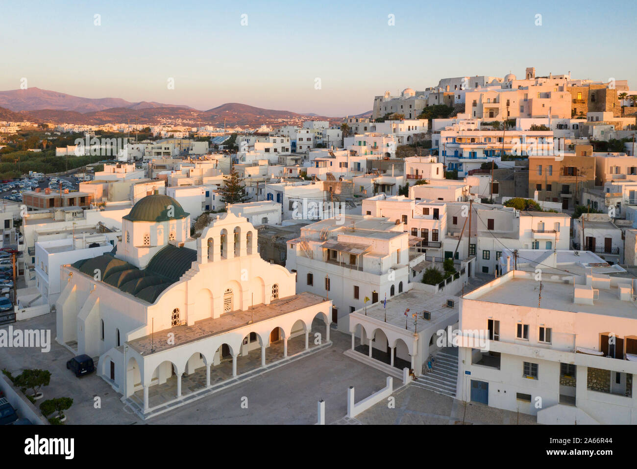 En Grecia, en las islas Cícladas, de la ciudad de Naxos, el Templo de Apolo Foto de stock