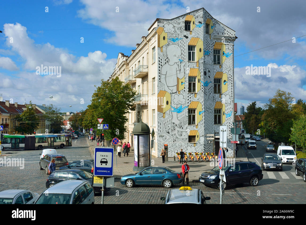 Arte en la calle en Vilnius, Lituania Foto de stock