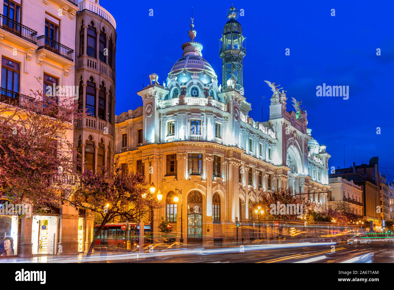 Oficina Central de Correos edificio art nouveau, Valencia, Comunidad Valenciana, España Foto de stock