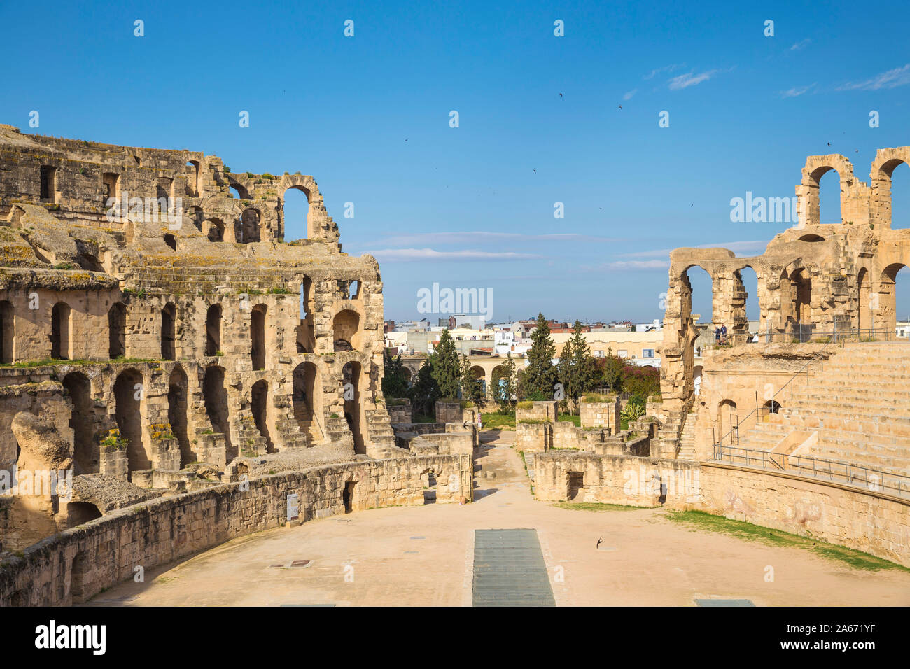 Túnez, El Jem, el Anfiteatro Romano Foto de stock