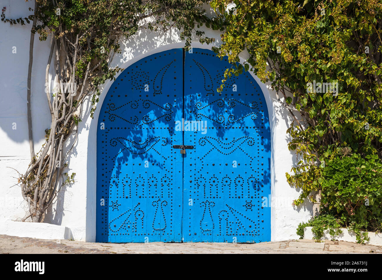 Túnez, pintoresco pueblo blanco de Sidi Bou Said Foto de stock