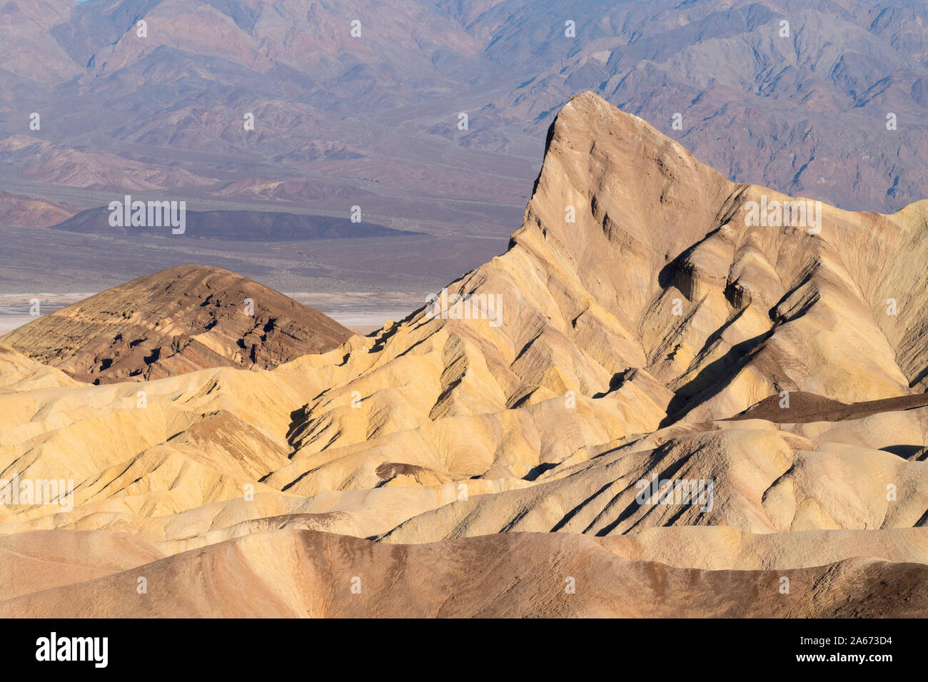 Zabriskie Point, el Parque Nacional Valle de la Muerte, California, EE.UU. Foto de stock