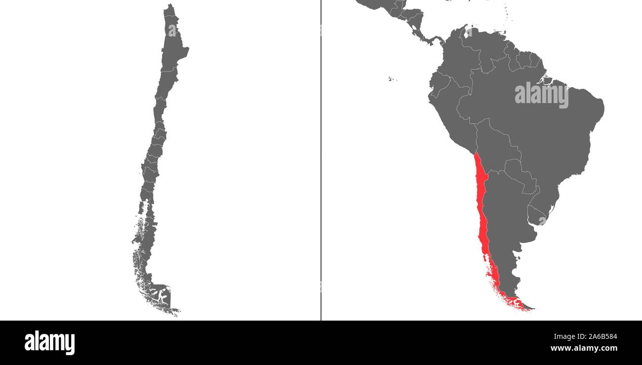 Mapa De Chile Con La Ubicación En El Mapa De América Imagen Vector De Stock Alamy 2344