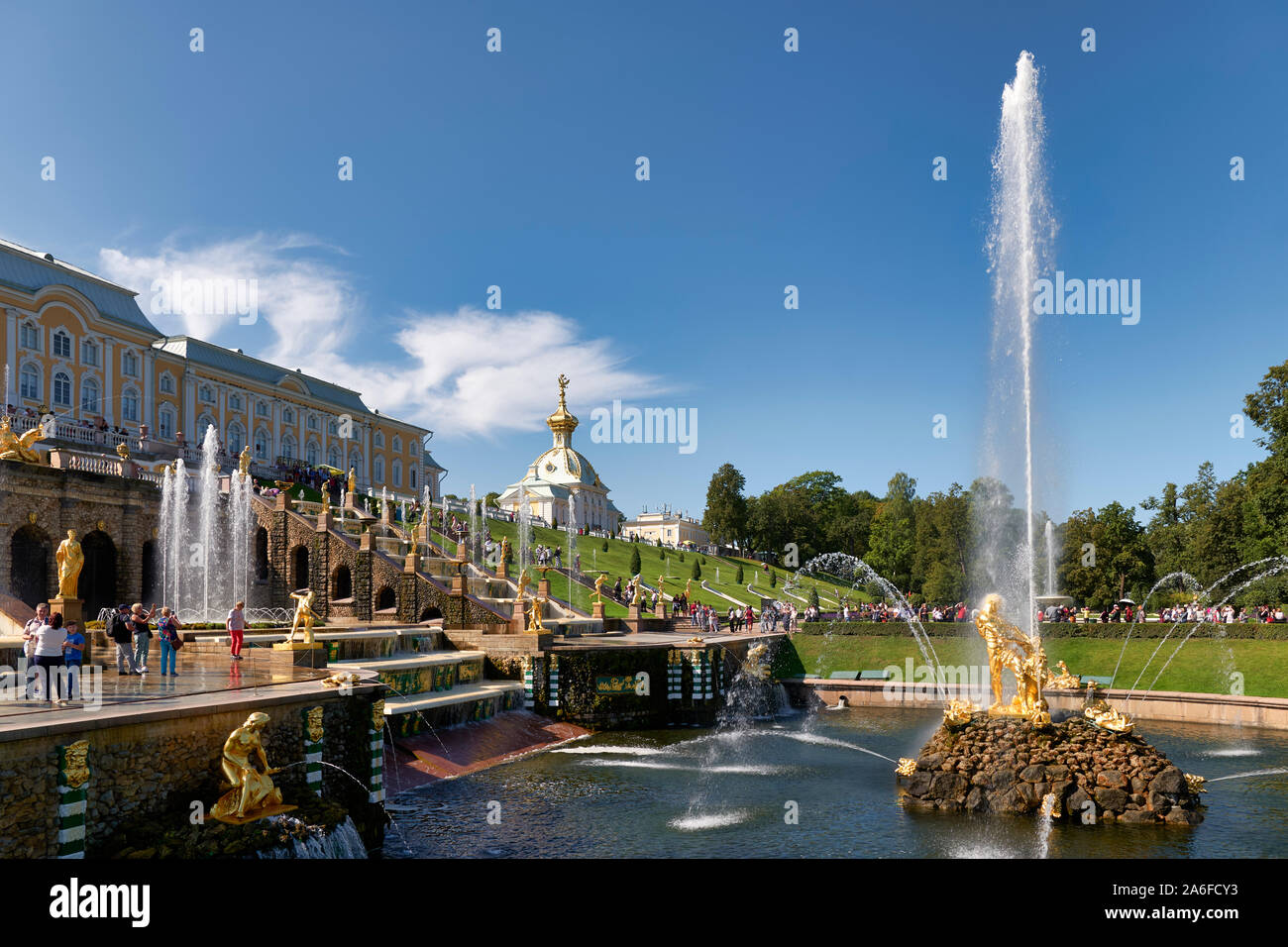 San Petersburgo, Rusia. Palacio Peterhof Foto de stock