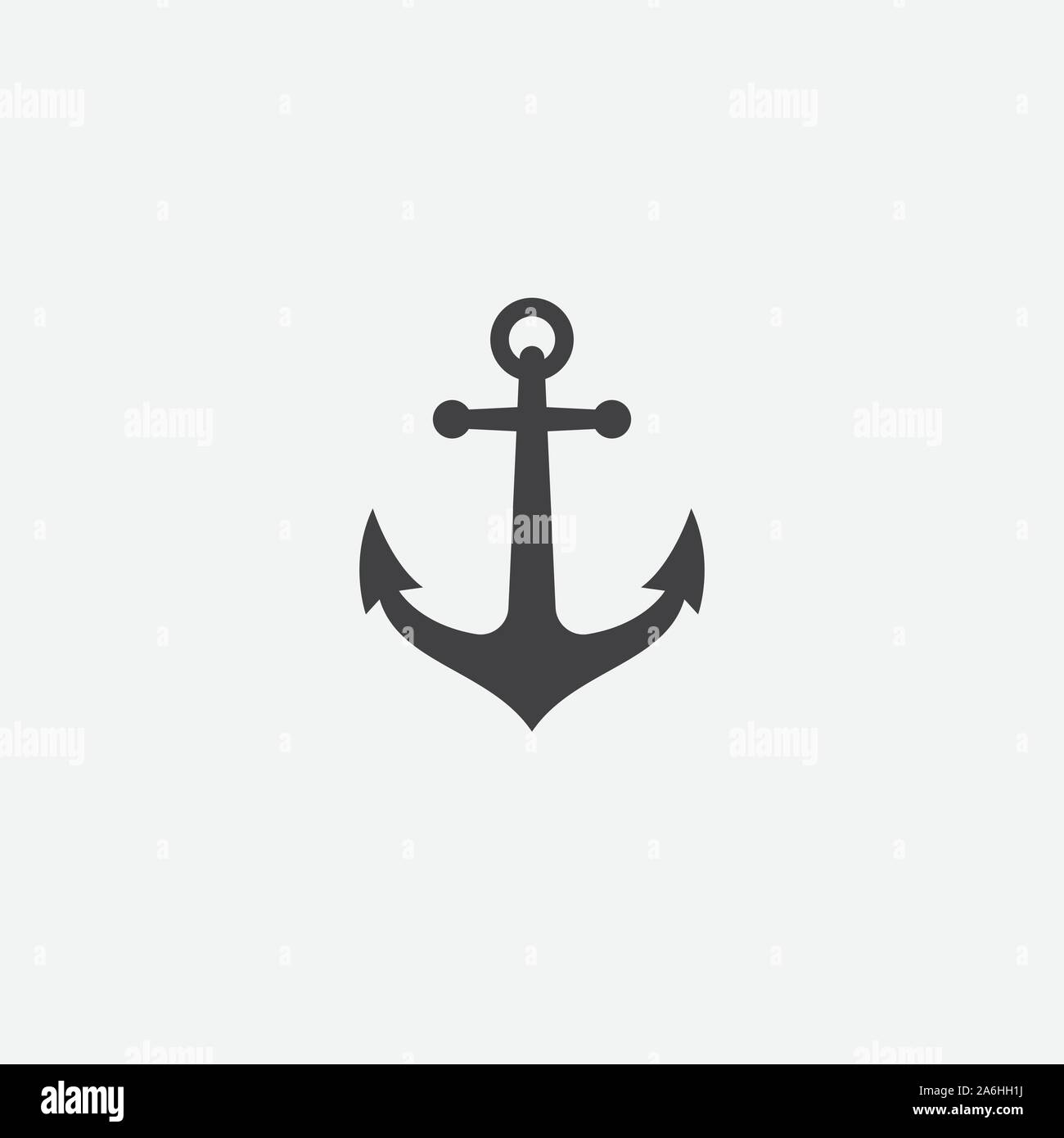 Icono de vector logo de anclaje, náutica, marítima, mar océano en