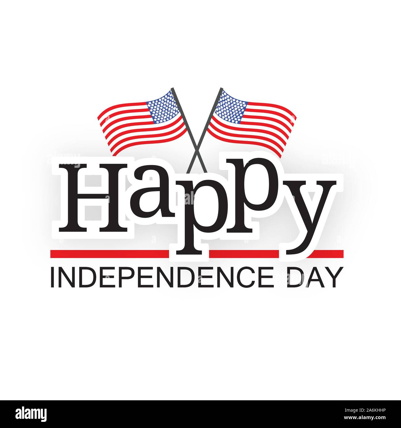 4 de julio las banderas azules rayas rojas el día de la independencia de los Estados Unidos ilustración vectorial Ilustración del Vector
