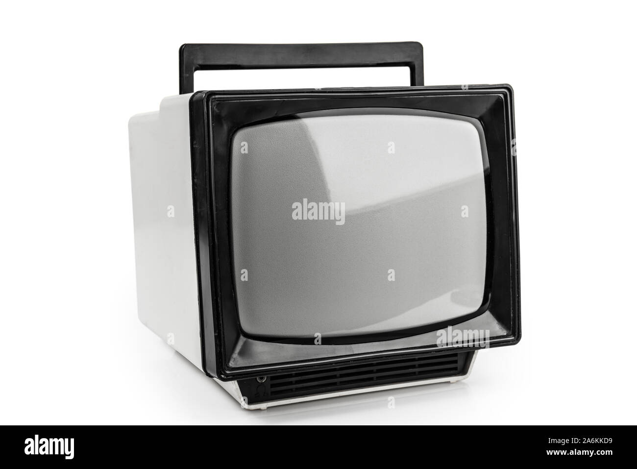 Televisor CRT antiguos con pantalla blanca aislado en blanco Fotografía de  stock - Alamy