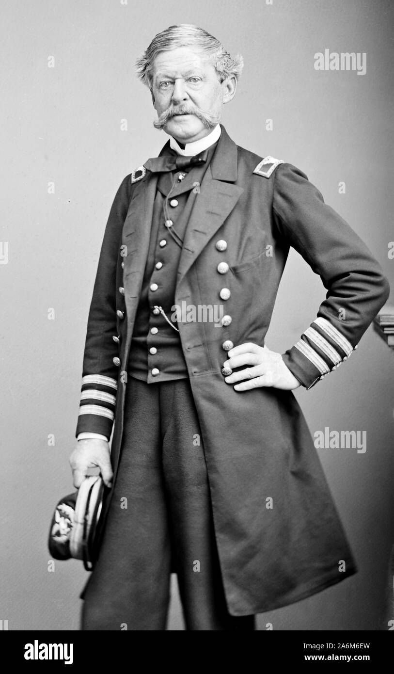 Cadwalader Ringgold (1802-1867) oficial de la Marina de los Estados Unidos que sirvió en la expedición exploratoria de los Estados Unidos, posteriormente dirigió una expedición hacia el noroeste y, después de jubilarse, inicialmente volvió al servicio durante la Guerra Civil Americana Foto de stock