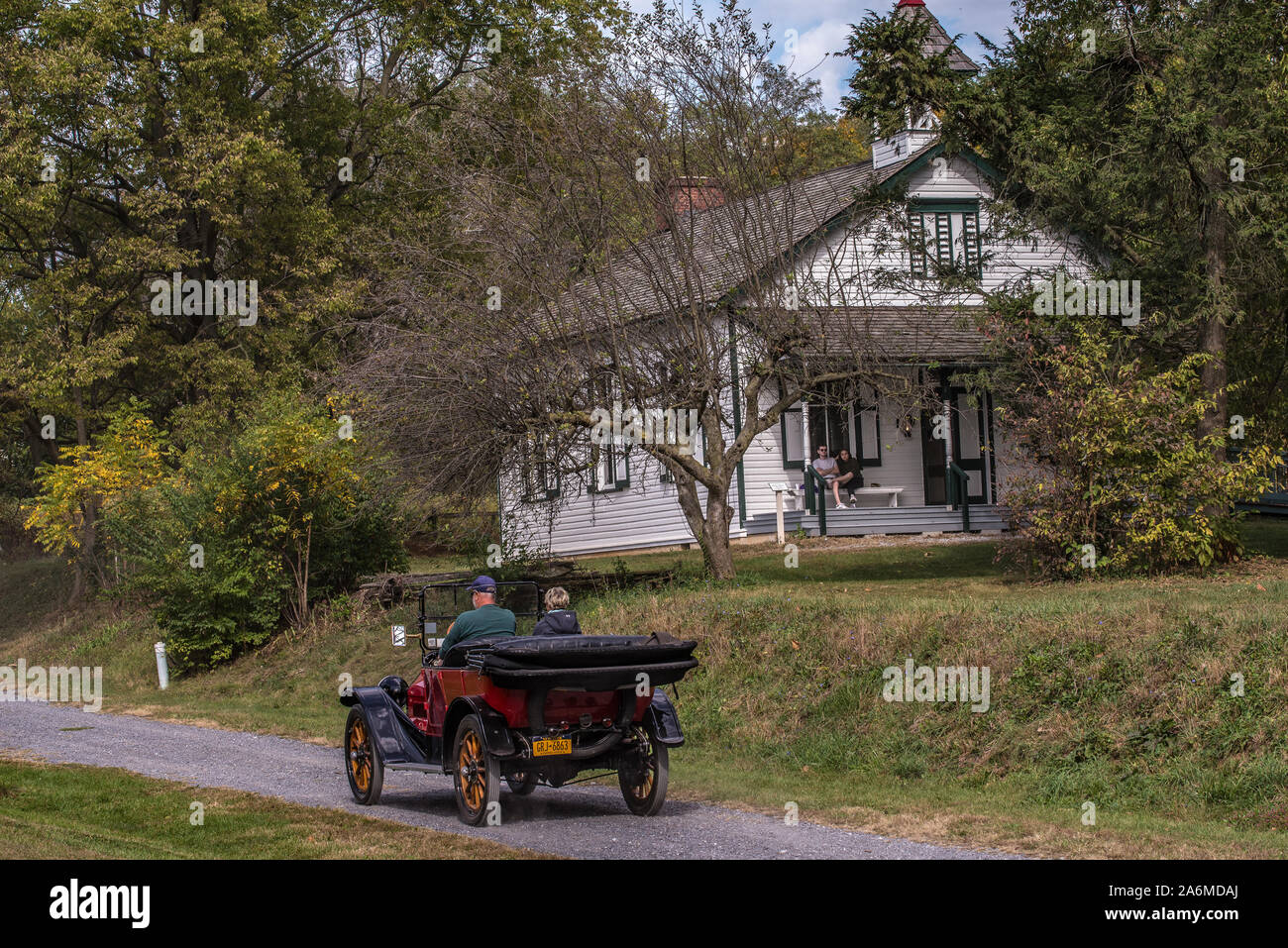 Coche Antiguo, automóviles, en Landis agrícolas del Valle de museo. Foto de stock