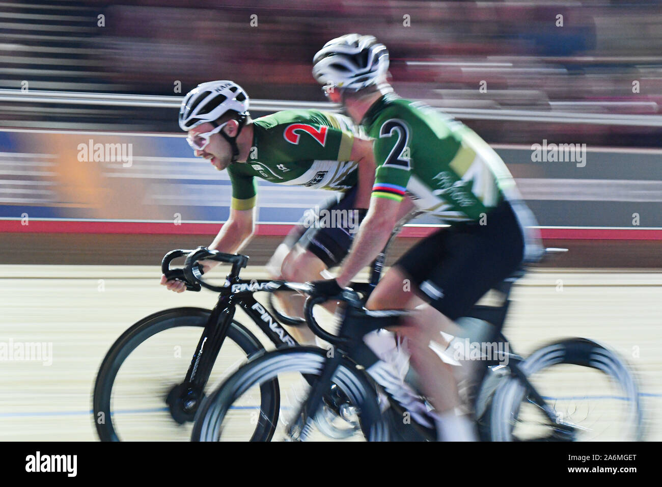 Londres, Reino Unido. 27 Oct, 2019. Mark Cavendish y Owain Doull (Gran Bretaña) durante el día 6 de seis días a Londres 2019 a Lee Valley VeloPark el domingo, 27 de octubre de 2019 en Londres, Reino Unido. Crédito: Taka Wu/Alamy Live News Foto de stock