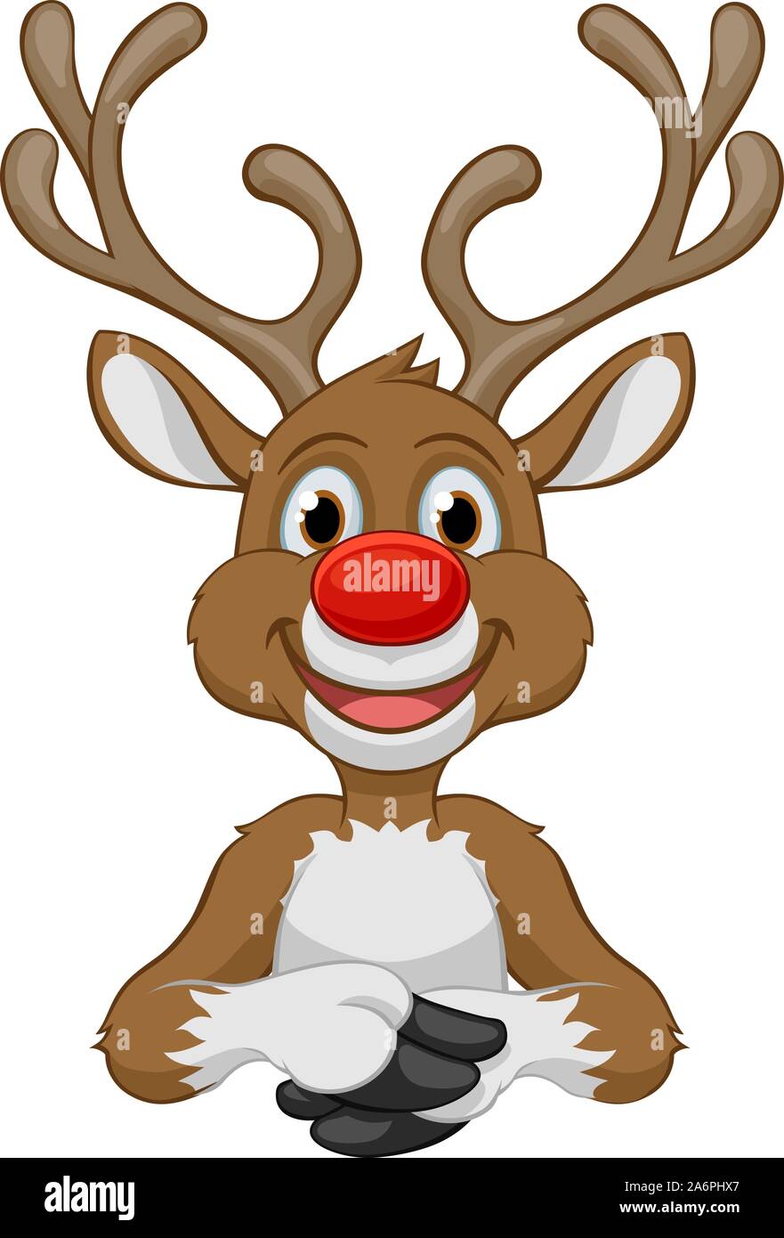 Santas reno de Navidad de dibujos animados Imagen Vector de stock - Alamy