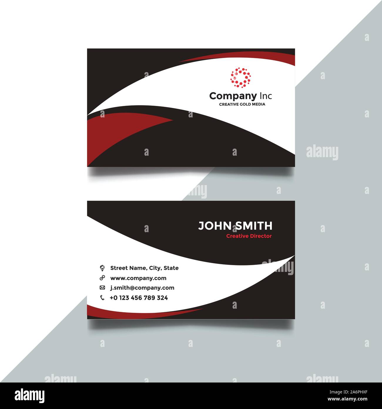 Moderno y limpio de Creative Business Card Template Ilustración del Vector