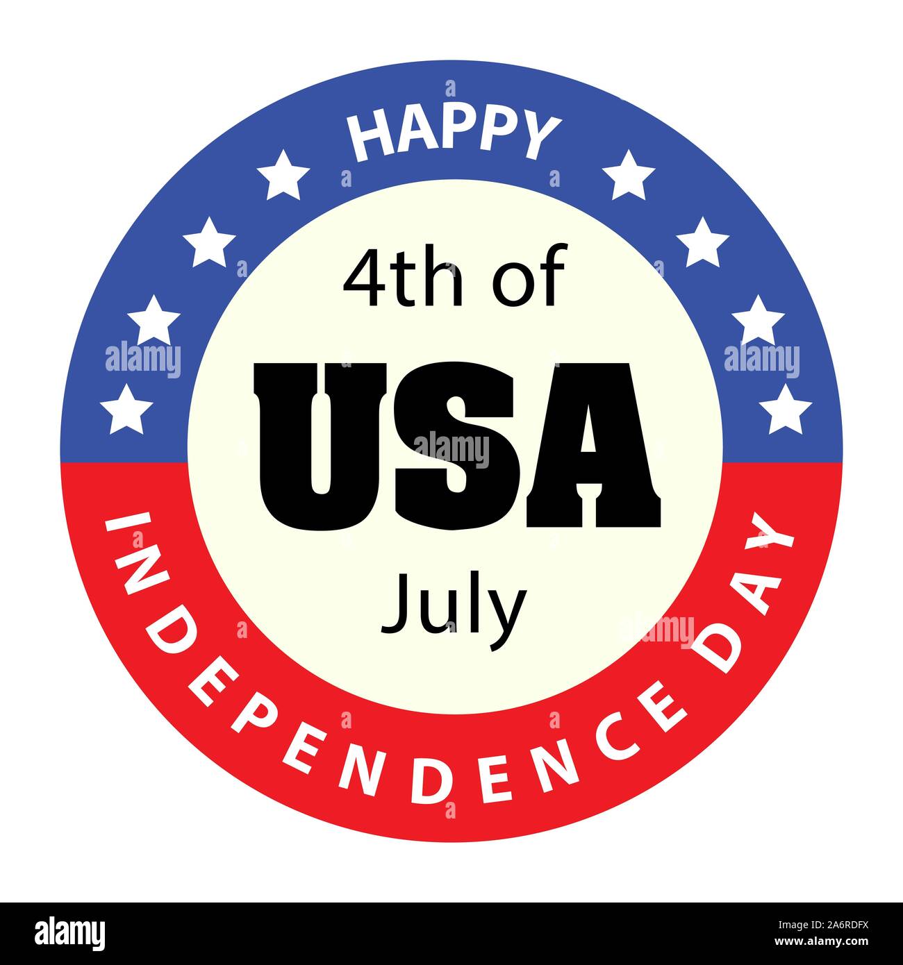 4 de julio Feliz Día de la Independencia de EE.UU. Estrellas azules rojo Plantilla vectorial Ilustración del Vector