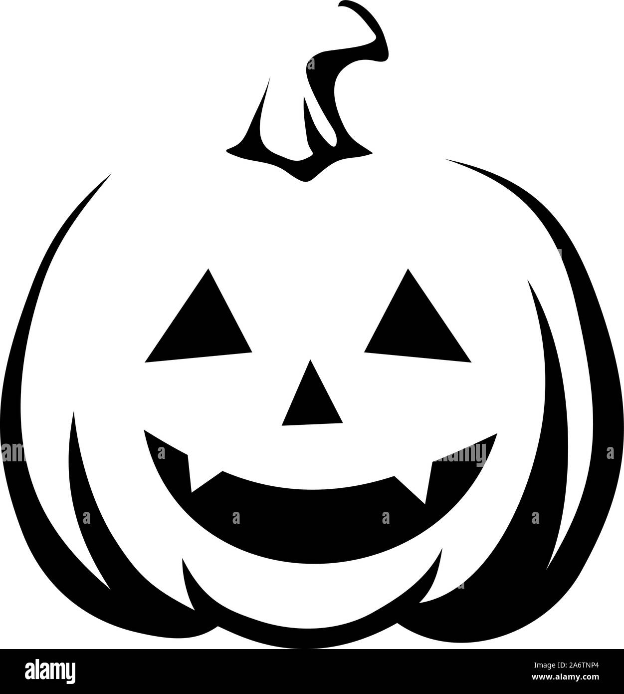Vector silueta negra de Jack-o-lantern (la calabaza de Halloween) aislados  sobre un fondo blanco Imagen Vector de stock - Alamy