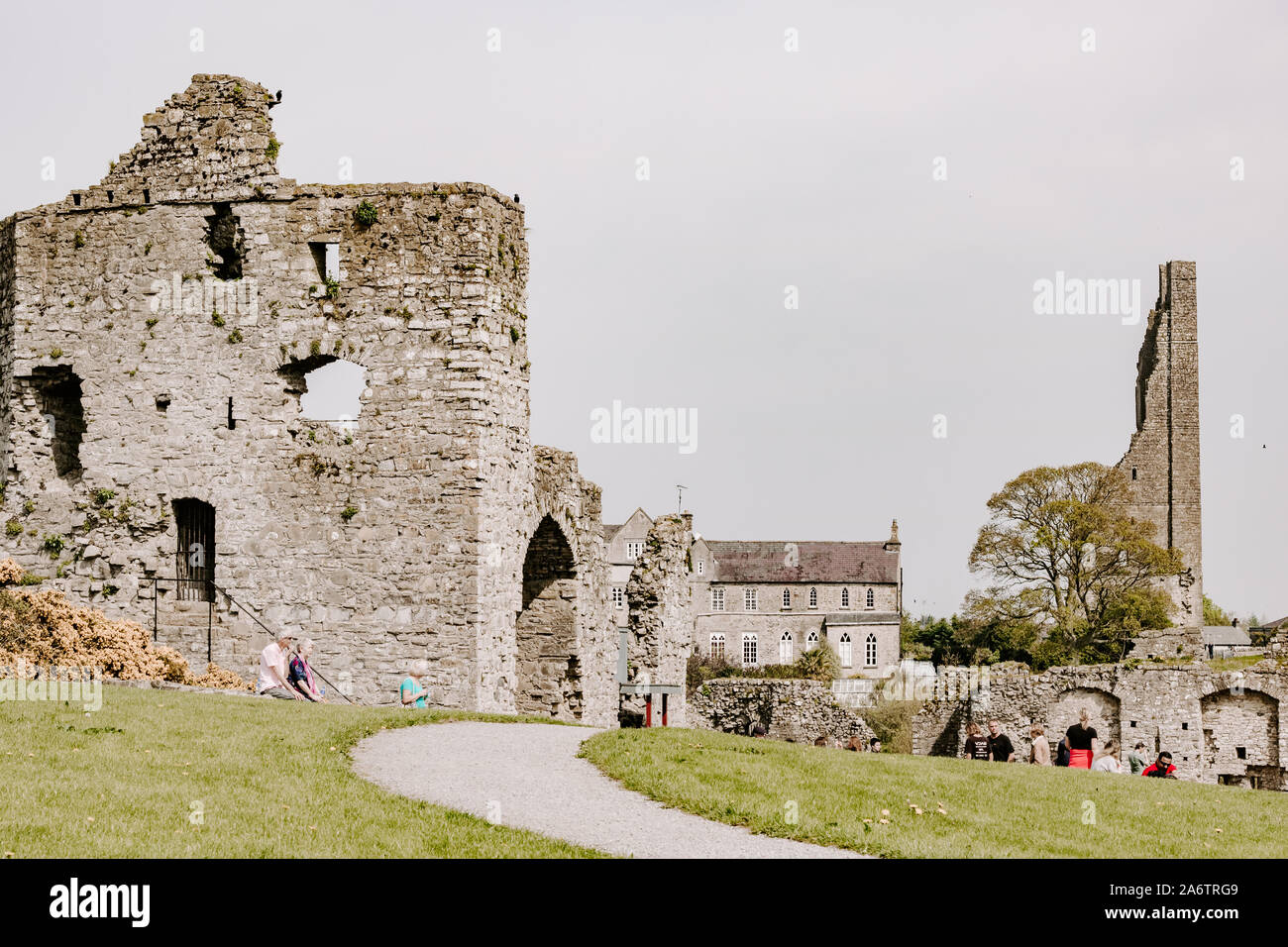 Castillo Trim, Co Meath, Irlanda, Discover Ireland, historia, cosas que hacer, turismo, anglo normando, castillo medieval, la historia de Irlanda, castillo de paredes Foto de stock