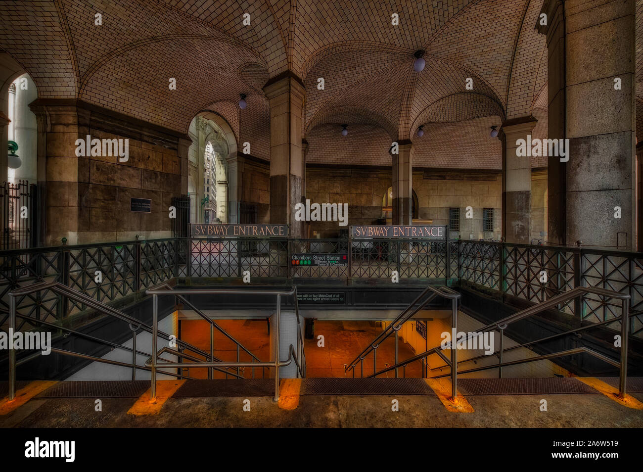 La estación de metro City Hall de Nueva York Foto de stock