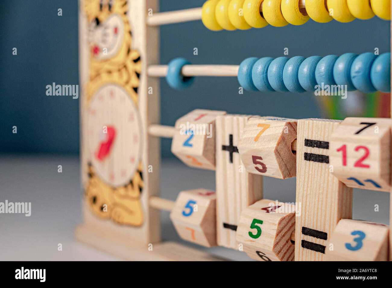 restas y reloj sumas ABAC Abaco de madera para niños juguete educativo con cuentas 