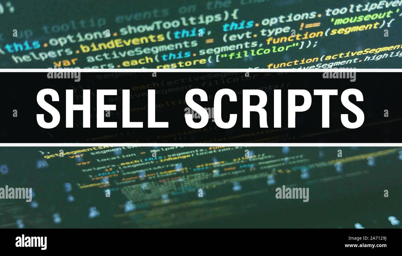 Shell scripts con código java Digital de texto. Los scripts de shell y ...