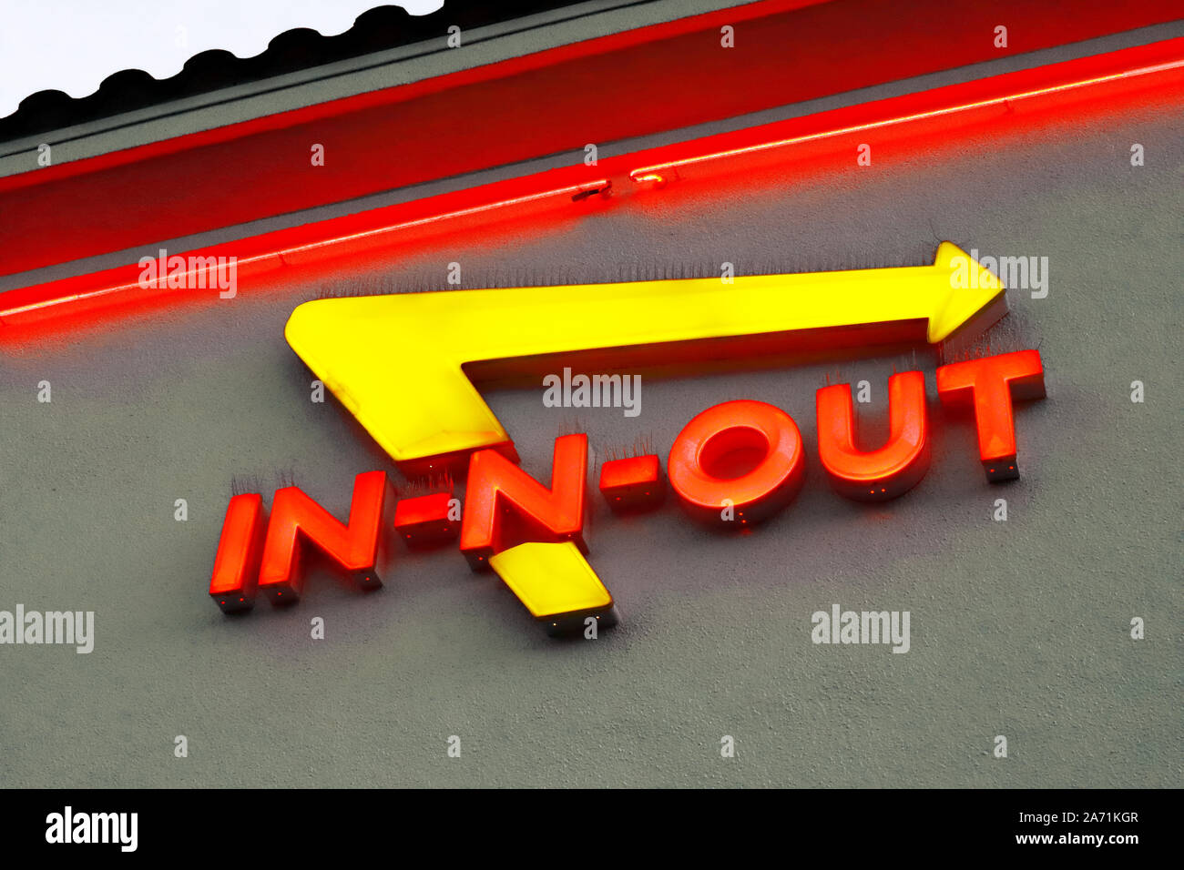 IN-N-OUT BURGER en Hollywood en Sunset Blvd. La cadena americana de