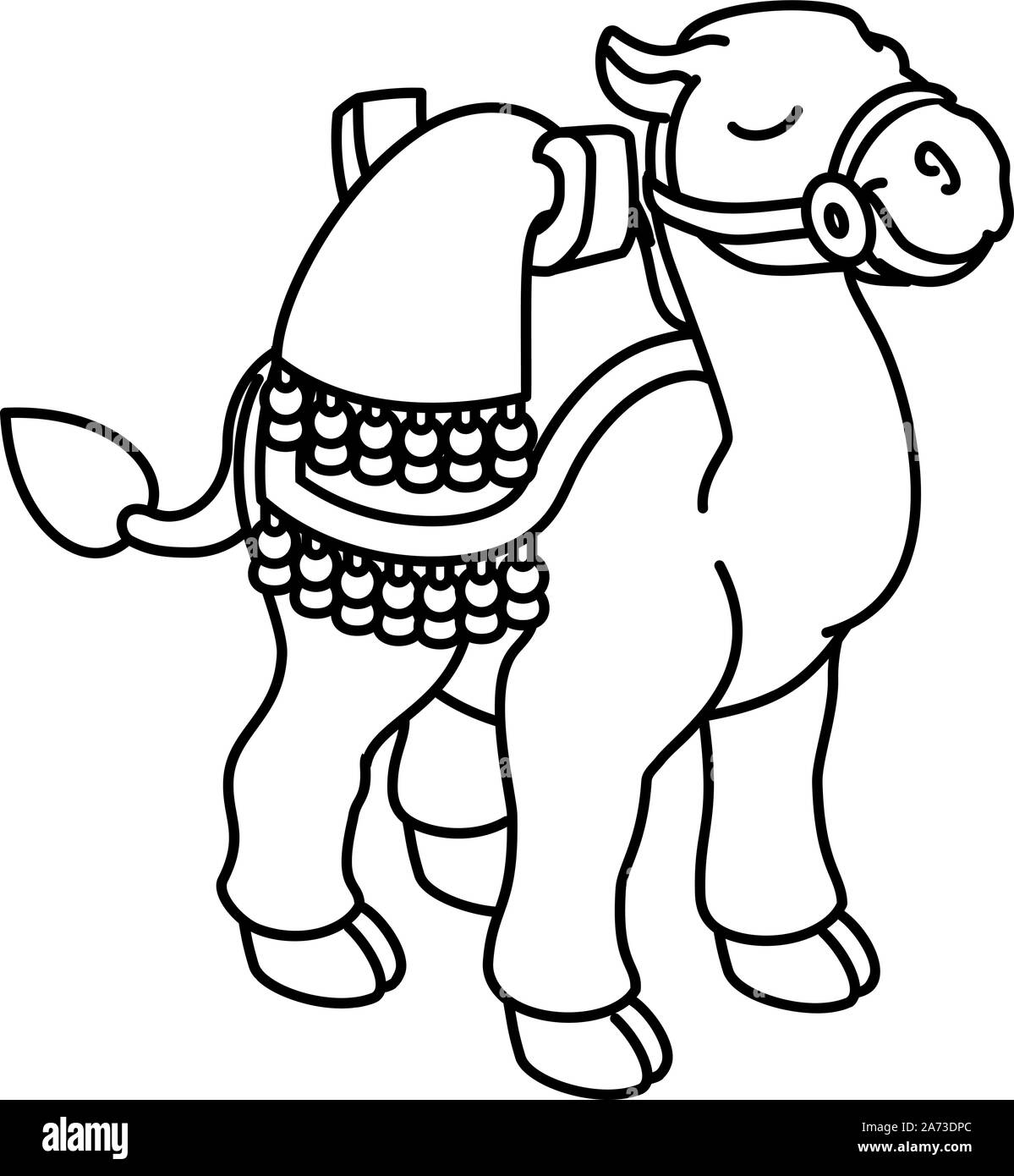 Personaje de dibujos animados de animales camellos Ilustración del Vector