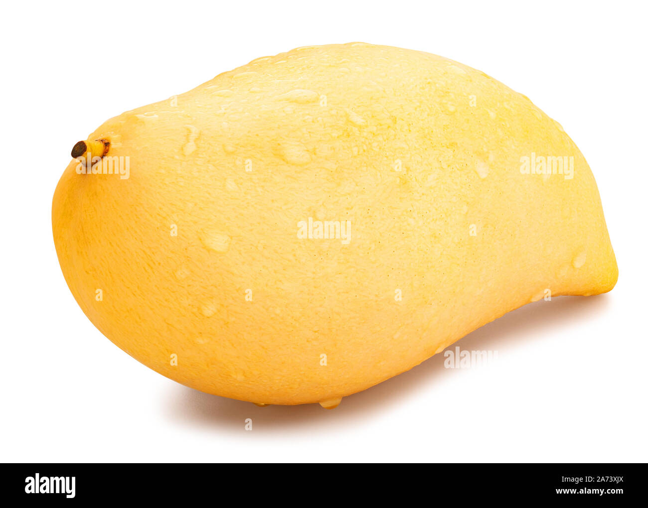 Ruta de mango amarillo aislado en blanco Foto de stock