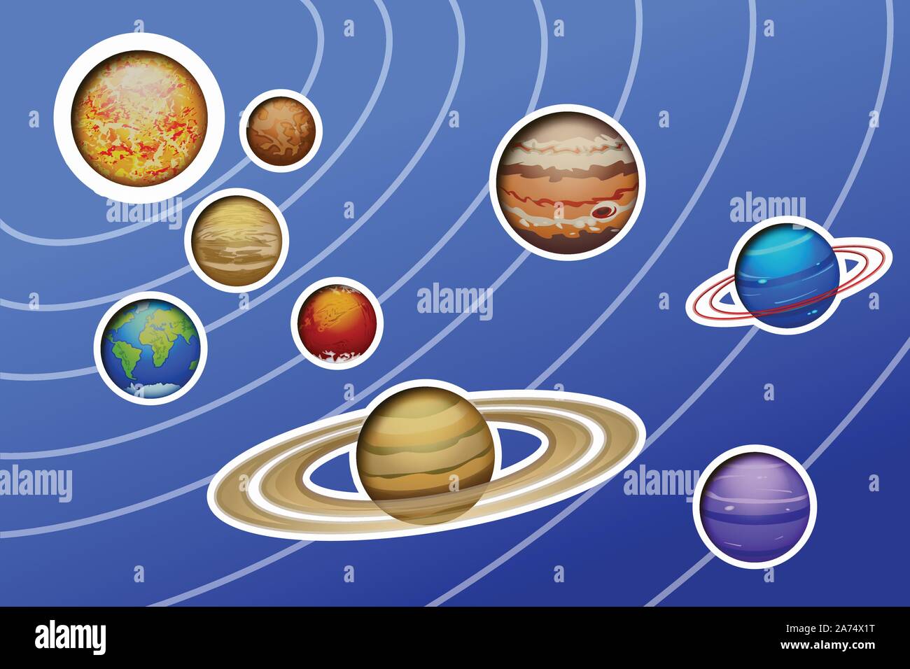 Sistema solar pintado Imágenes vectoriales de stock - Alamy