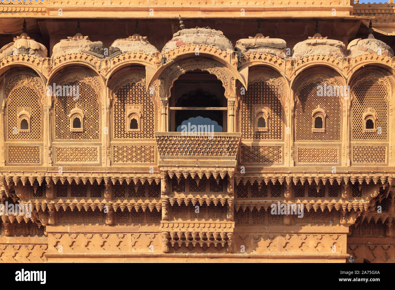 La India, Rajastán, Jaisalmer, Jaisalmer Fort, Fort Palace Foto de stock