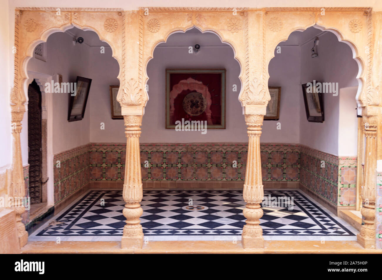 La India, Rajastán, Jaisalmer, Jaisalmer Fort, Fort Palace Foto de stock