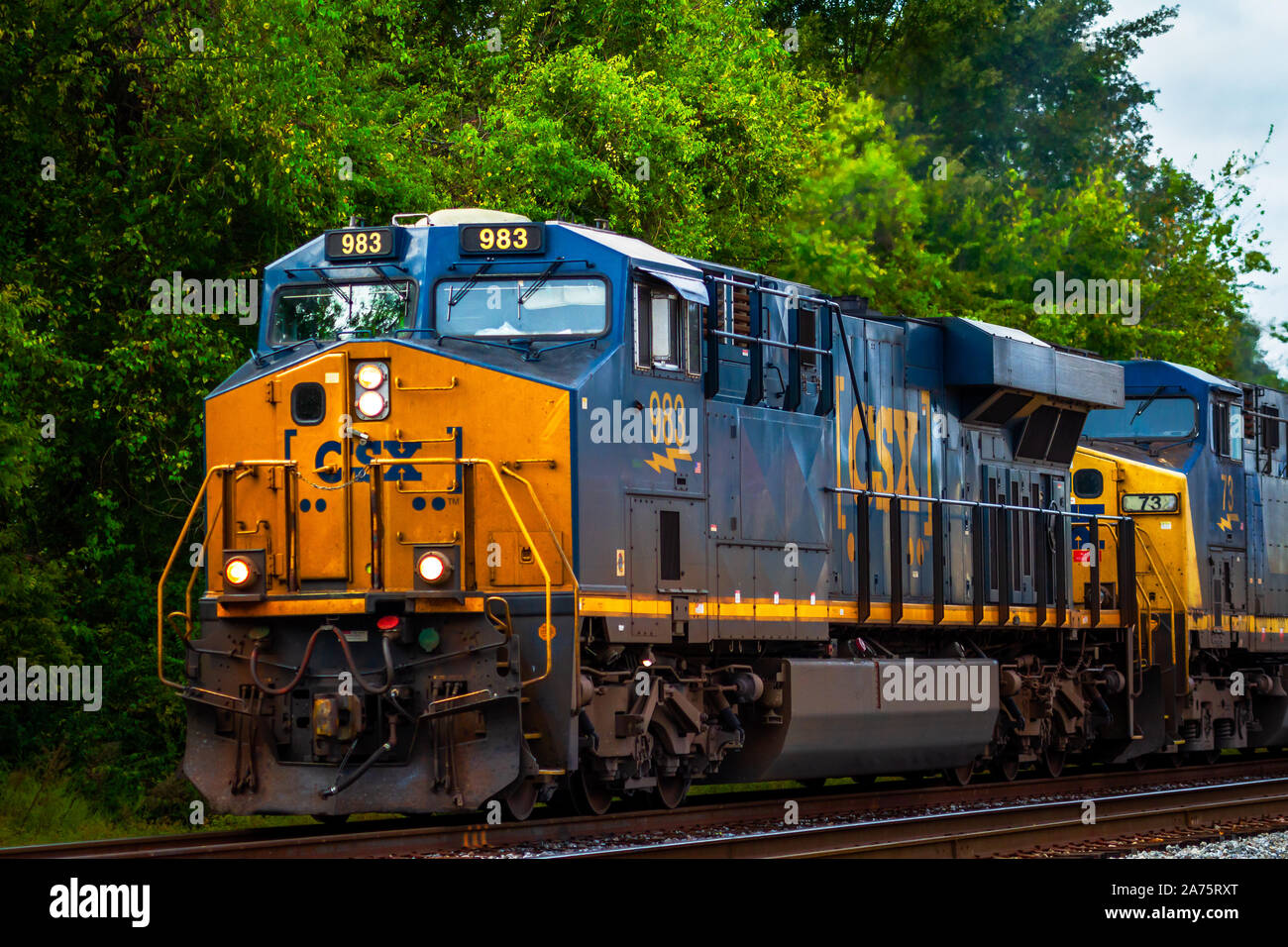 Locomotora CSX Alabama EE.UU. Foto de stock