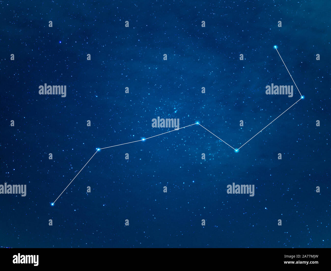 Realmente el cielo del norte con Big Dipper Constelación con líneas. Ursa Major o el Gran Oso en invierno estrellado cielo nocturno. Foto de stock