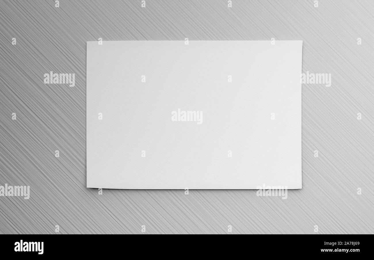 Vacíe horicontal hoja en blanco sobre fondo gris aislado para