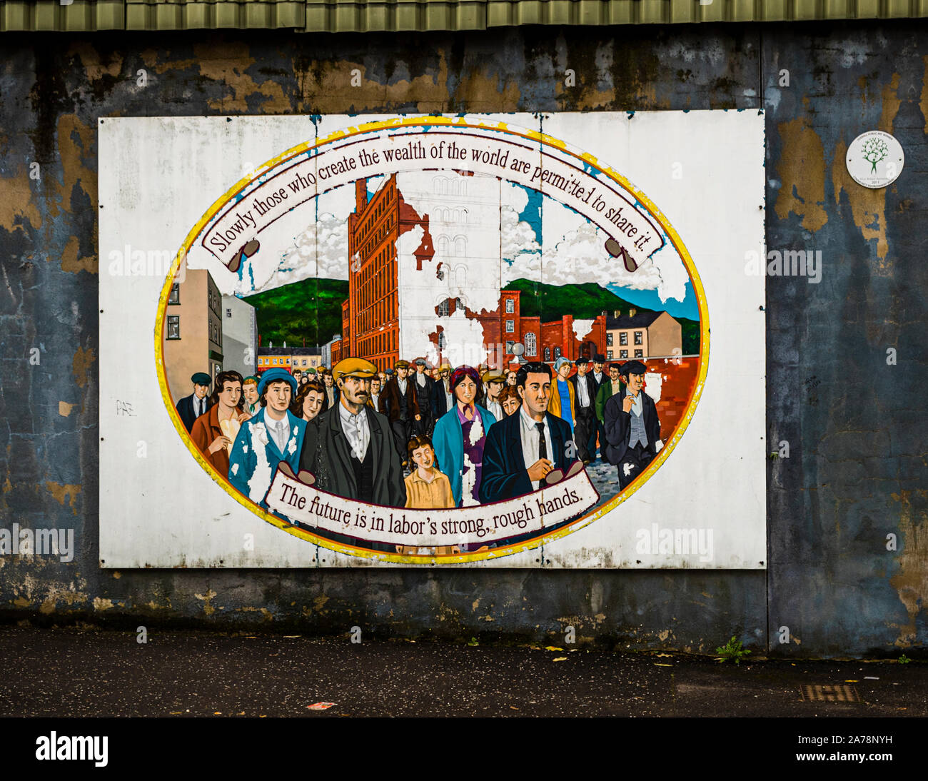 Murales políticos en Belfast, Irlanda del Norte, Reino Unido Foto de stock