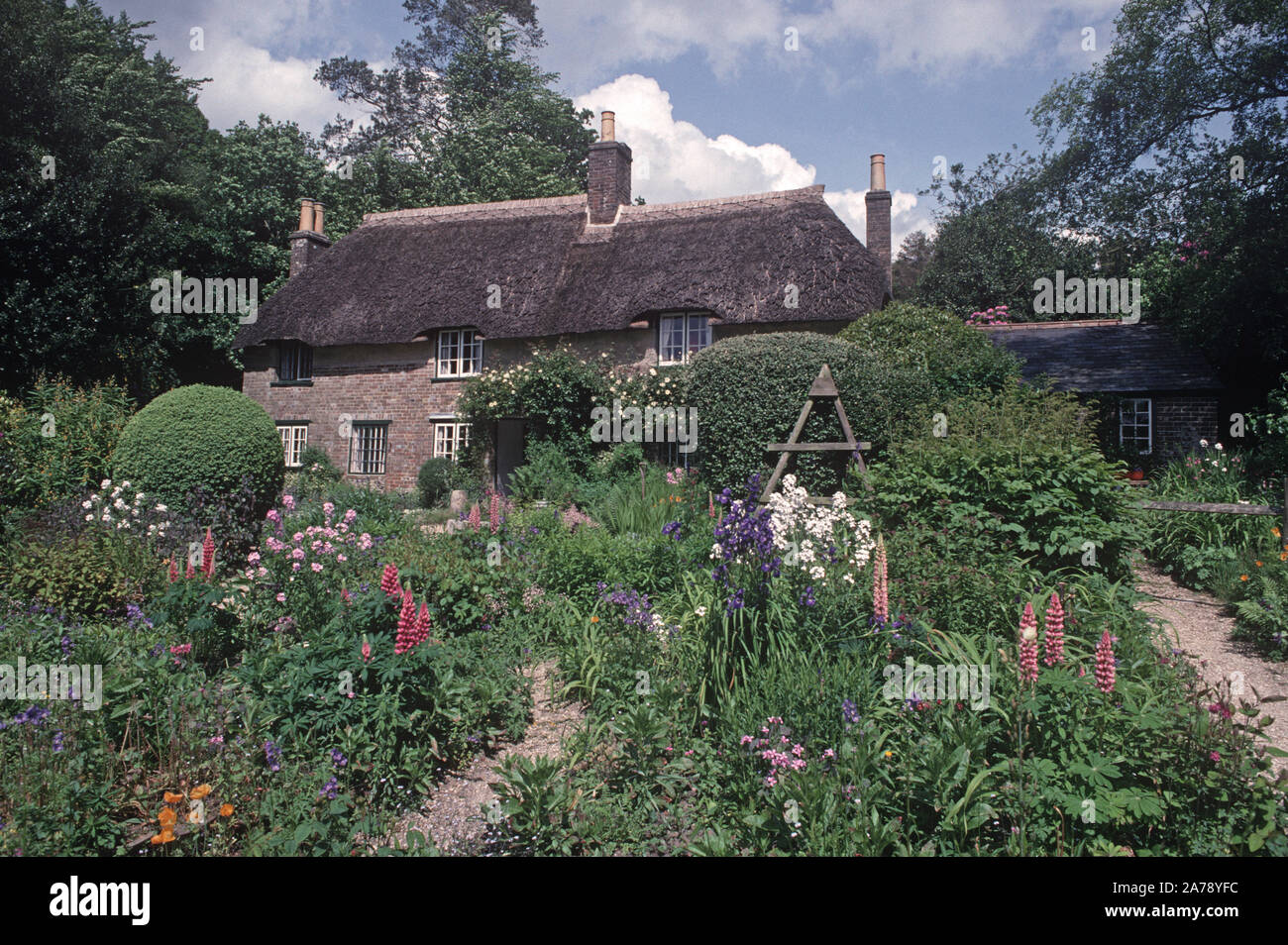 Thomas Hardy cottage, lugar de nacimiento del autor inglés Thomas Hardy, 1840, Mayor Bockhampton, Dorset, Inglaterra, Gran Bretaña Foto de stock