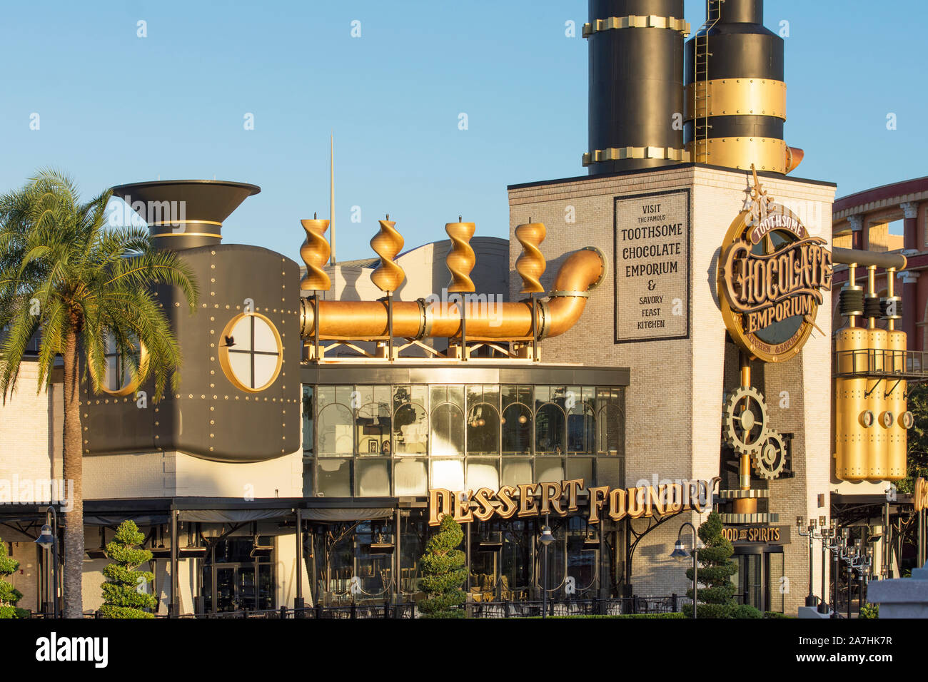 El Chocolate Toothsome Emporium & Fiesta sabrosa cocina, Universal Studios Resort, Orlando, Florida, EE.UU. Foto de stock
