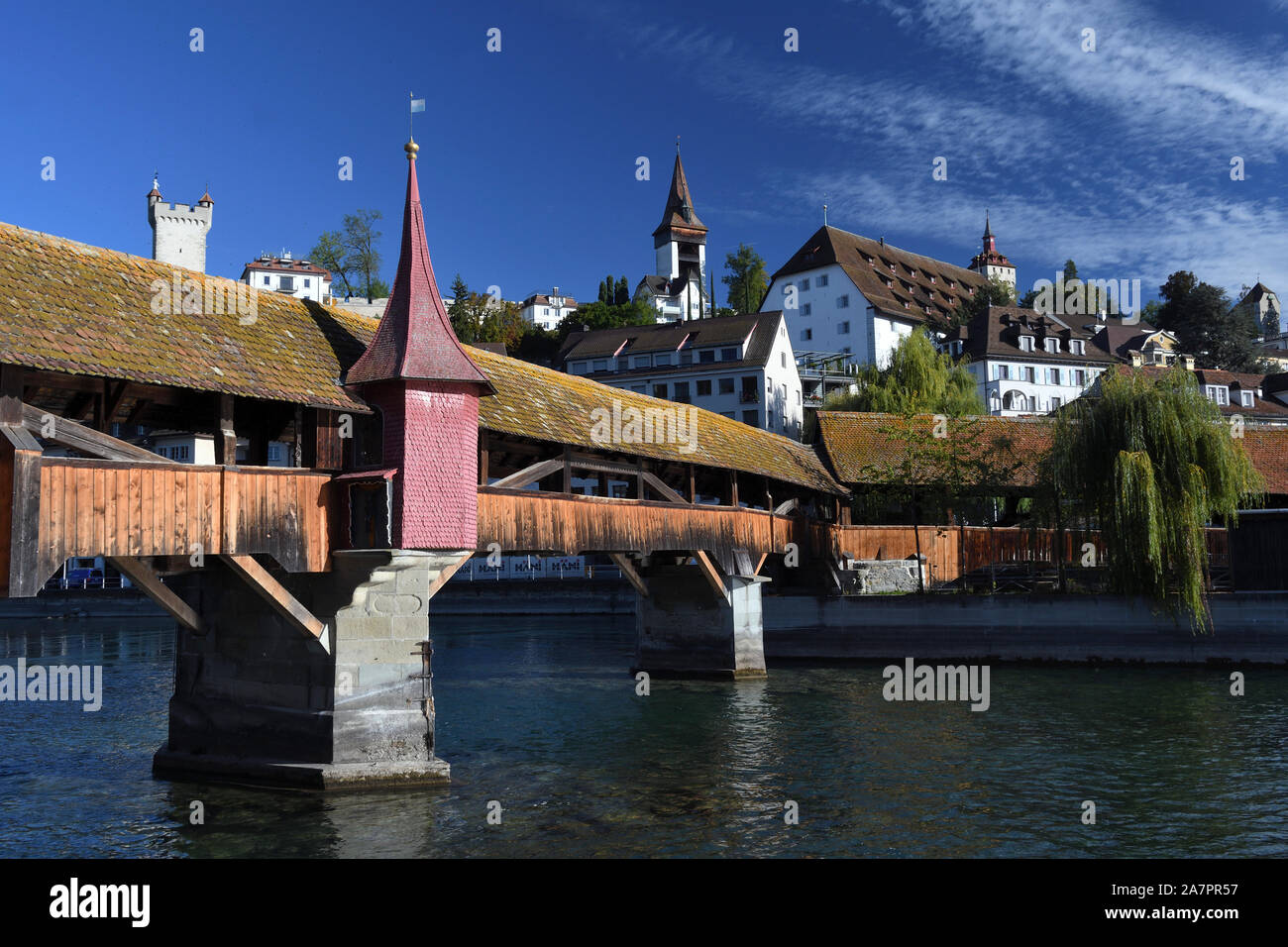 Puente spreuer;spreuerbrucke;alfalfa;Suiza Foto de stock