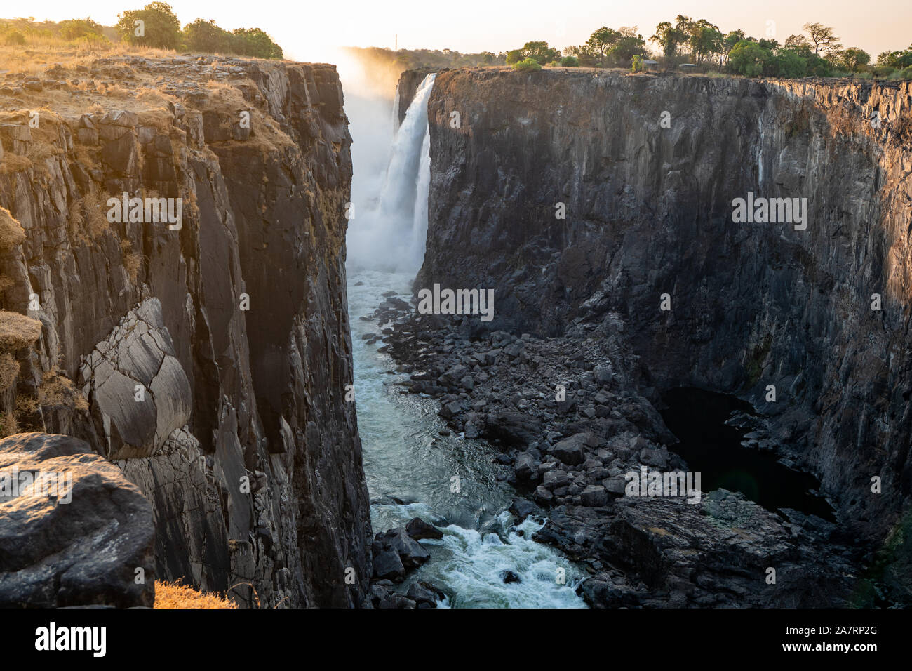 Victoria Falls, Zimbabwe río Zambeze Foto de stock