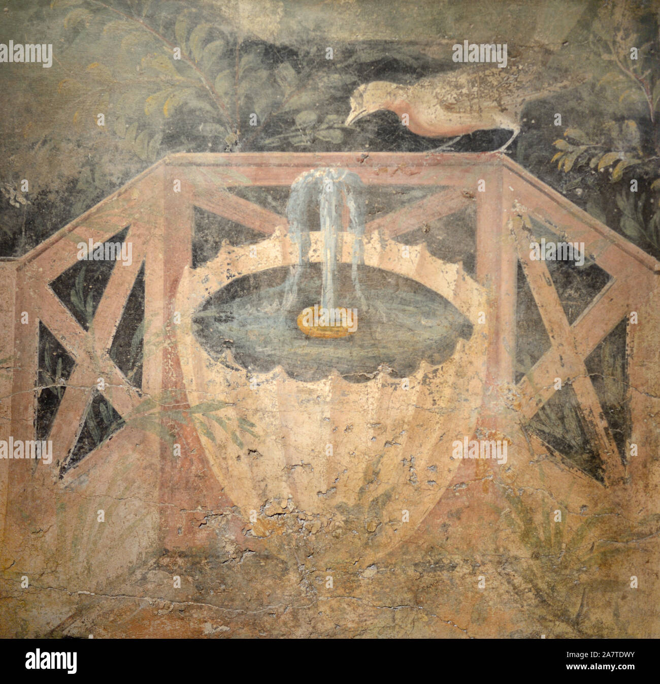 Fresco Romano O La Pintura De La Pared Del Jardin Romano Con Una