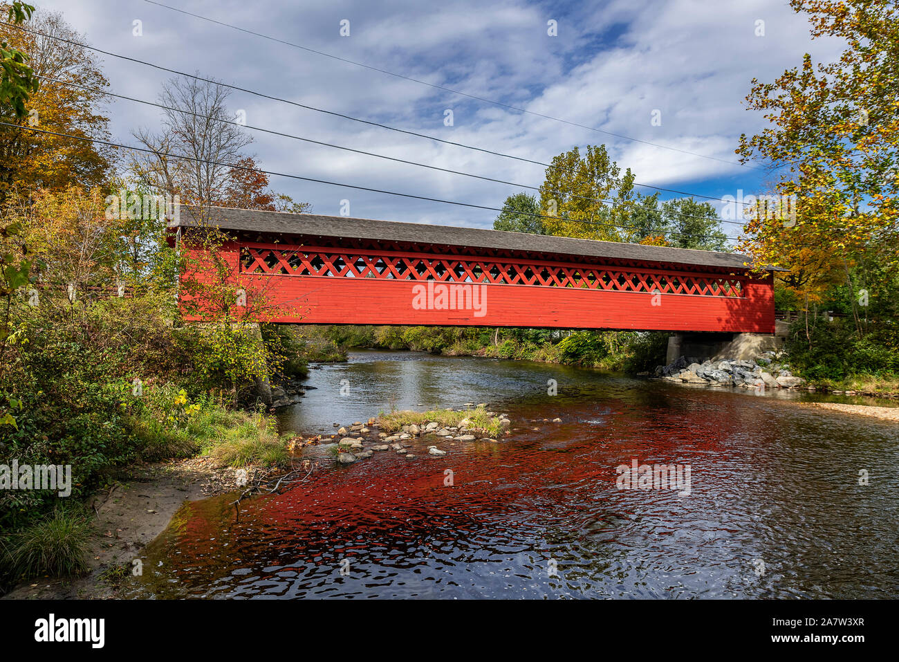 Henry encantador puente cubierto, Bennington, Vermont, EE.UU. Foto de stock