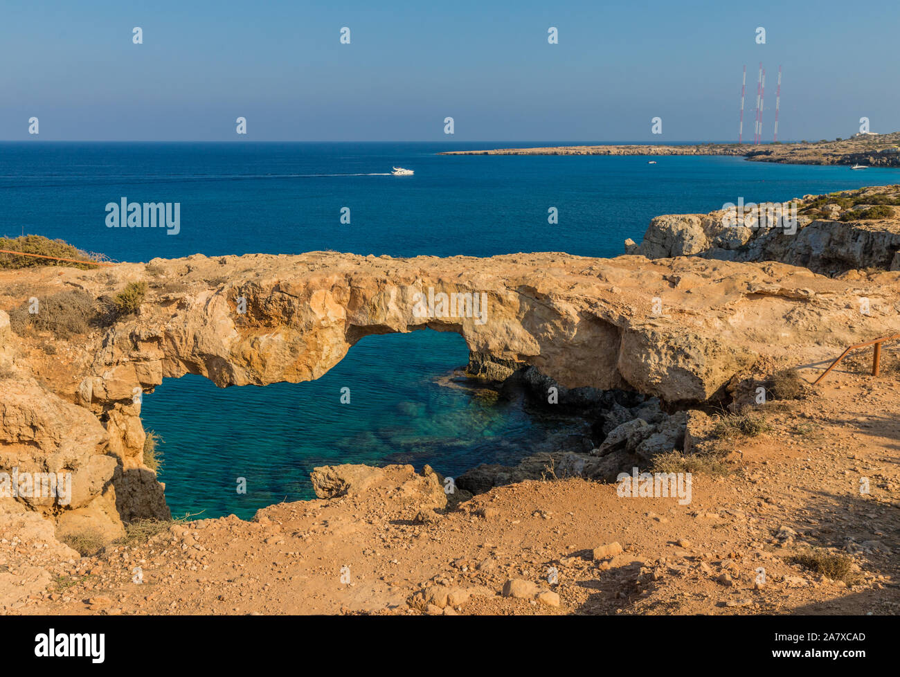 Una vista típica de Cape Greco en Chipre Foto de stock