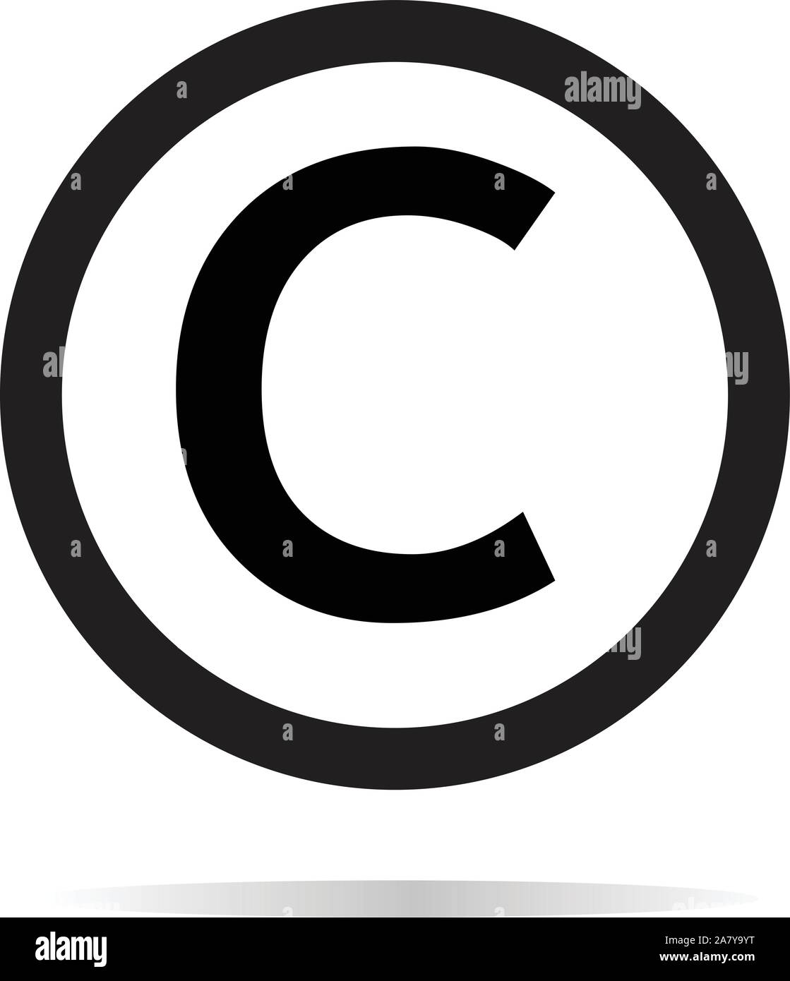 Icono de copyright sobre fondo blanco. signo de copyright. Estilo plano. copyright icono del diseño de su sitio web, logo, app, IU. Ilustración del Vector