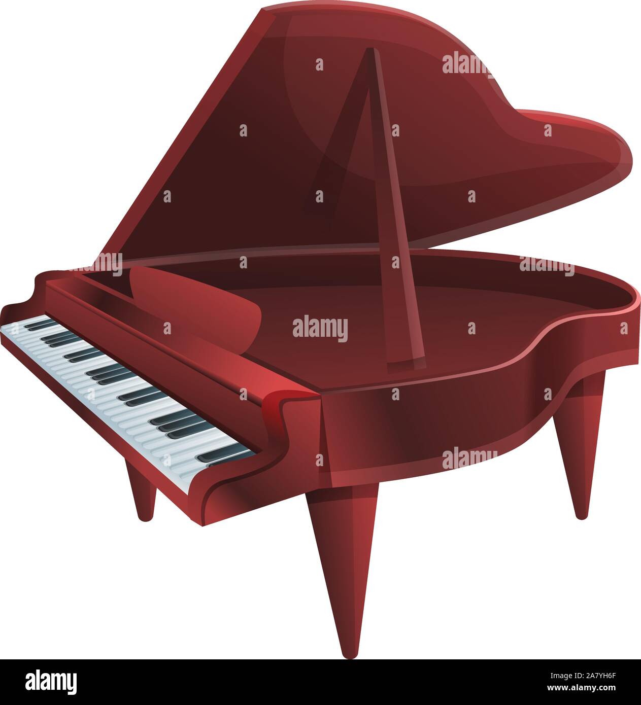 Brown grand piano icono. Caricatura de grand piano marrón icono vectoriales  para diseño web aislado sobre fondo blanco Imagen Vector de stock - Alamy