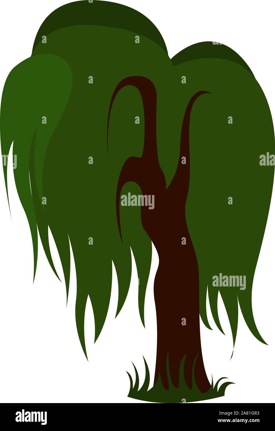 Arbol de sauce lloron blanco y negro Imágenes vectoriales de stock Alamy