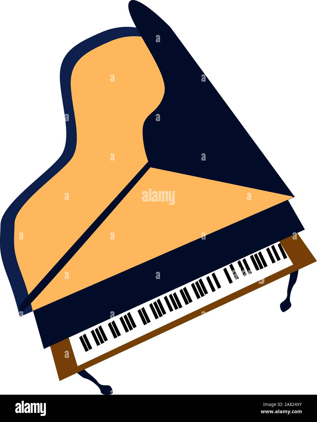 Grand Piano, ilustración, vector sobre fondo blanco Imagen Vector de stock  - Alamy