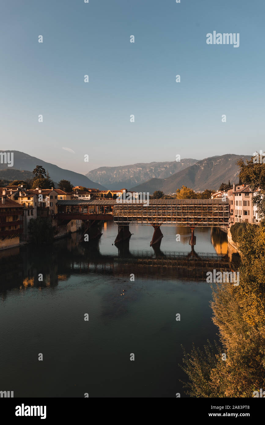 Alpini puente en Bassano, Italia Foto de stock
