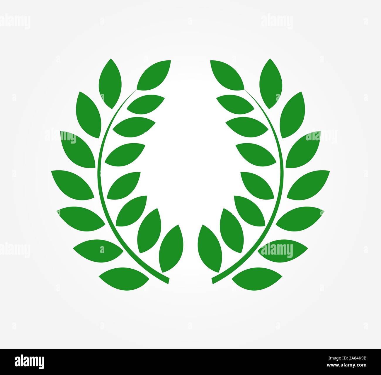 Corona de hojas de laurel verde. Símbolo de la victoria. Ilustración  vectorial Imagen Vector de stock - Alamy